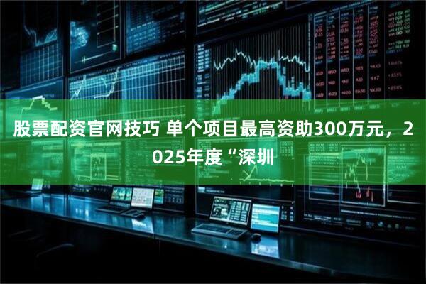 股票配资官网技巧 单个项目最高资助300万元，2025年度“深圳